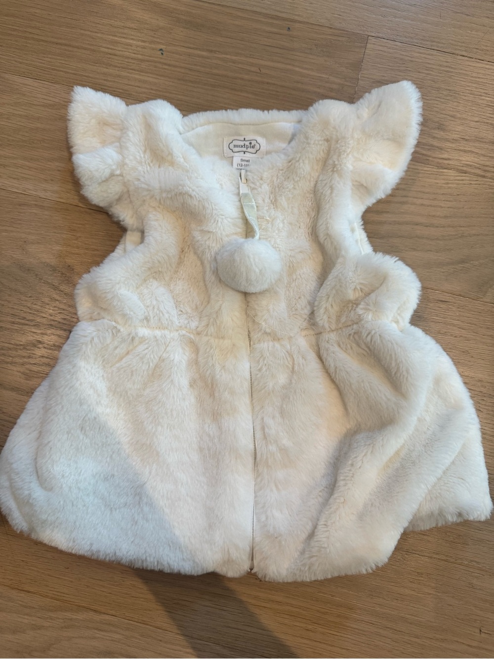 Mud Pie Cream Faux Fur Baby Jacket